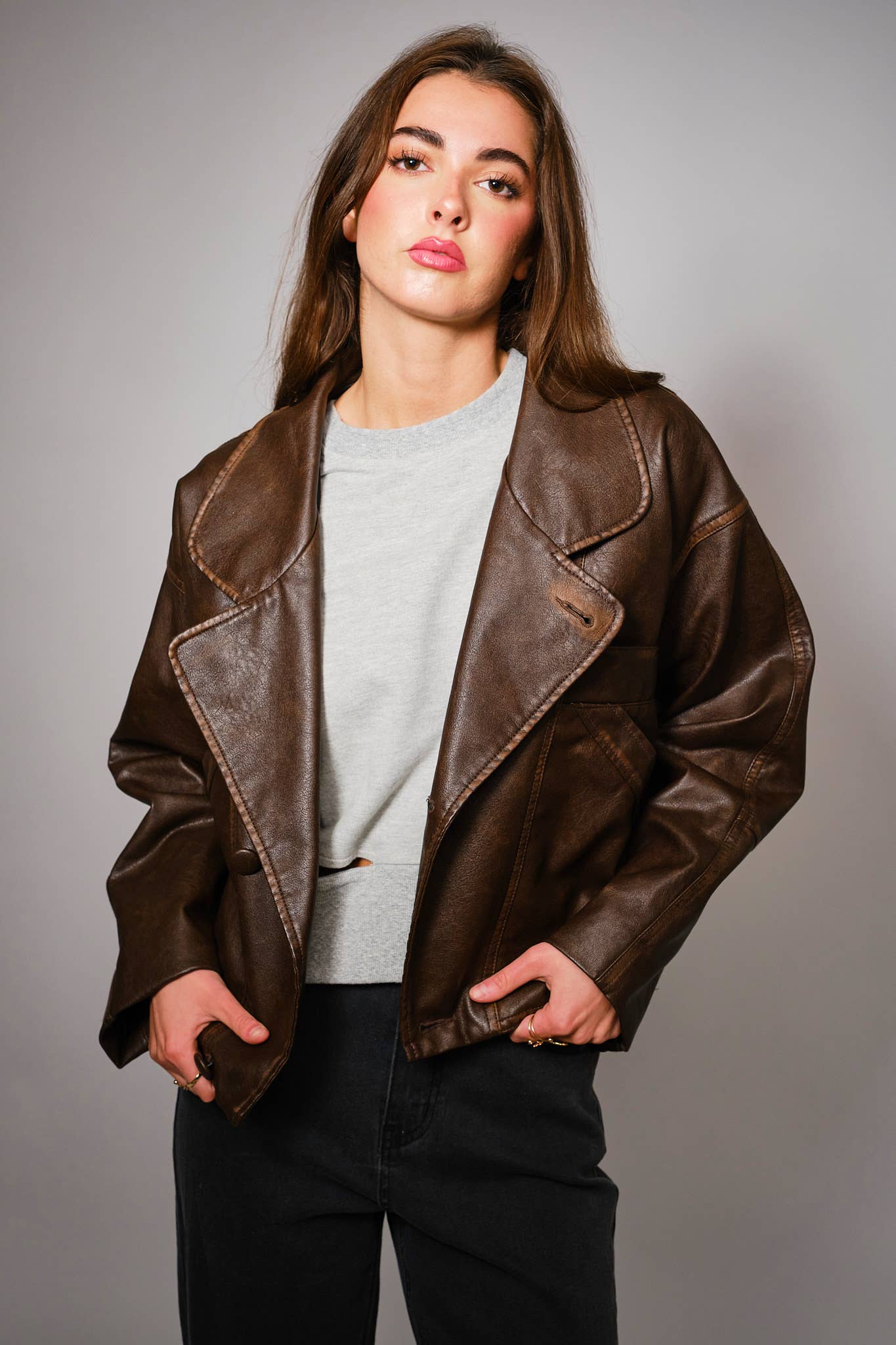 Oversized Leather Jacket