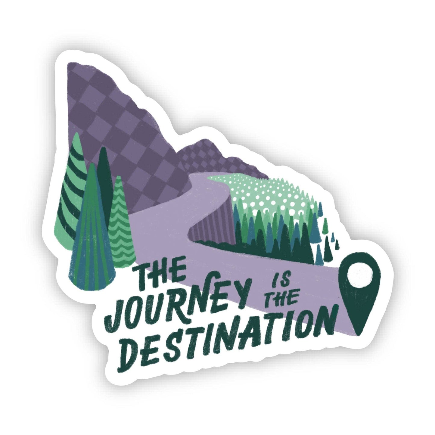 "The journey is the destination" Adventure Travel Sticker