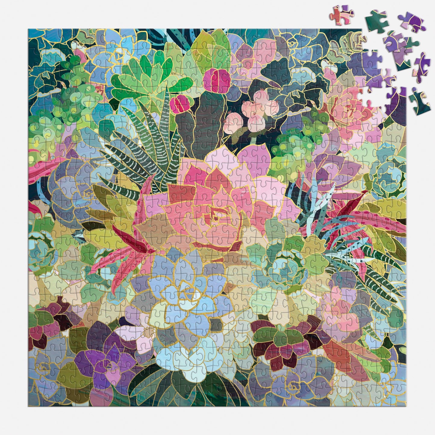 Succulent Mosaic Foil Puzzle