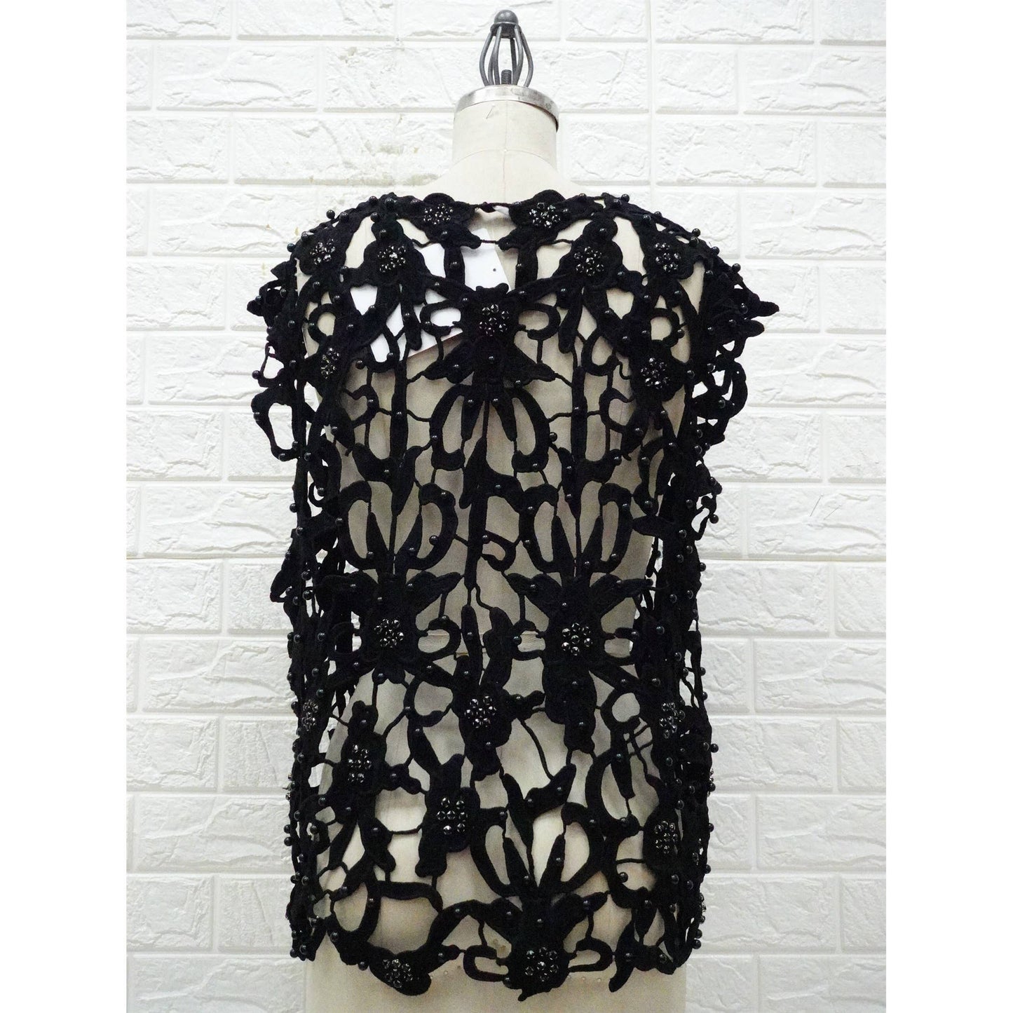 Embellished Lace Cutout Top