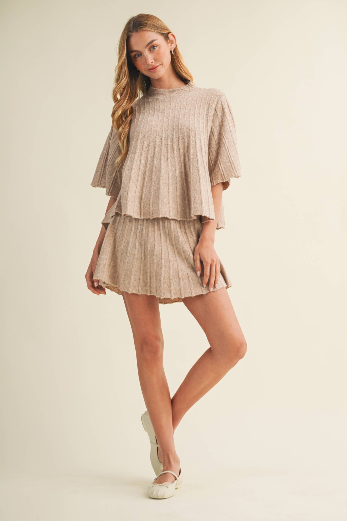 High-Waist Knit Skirt