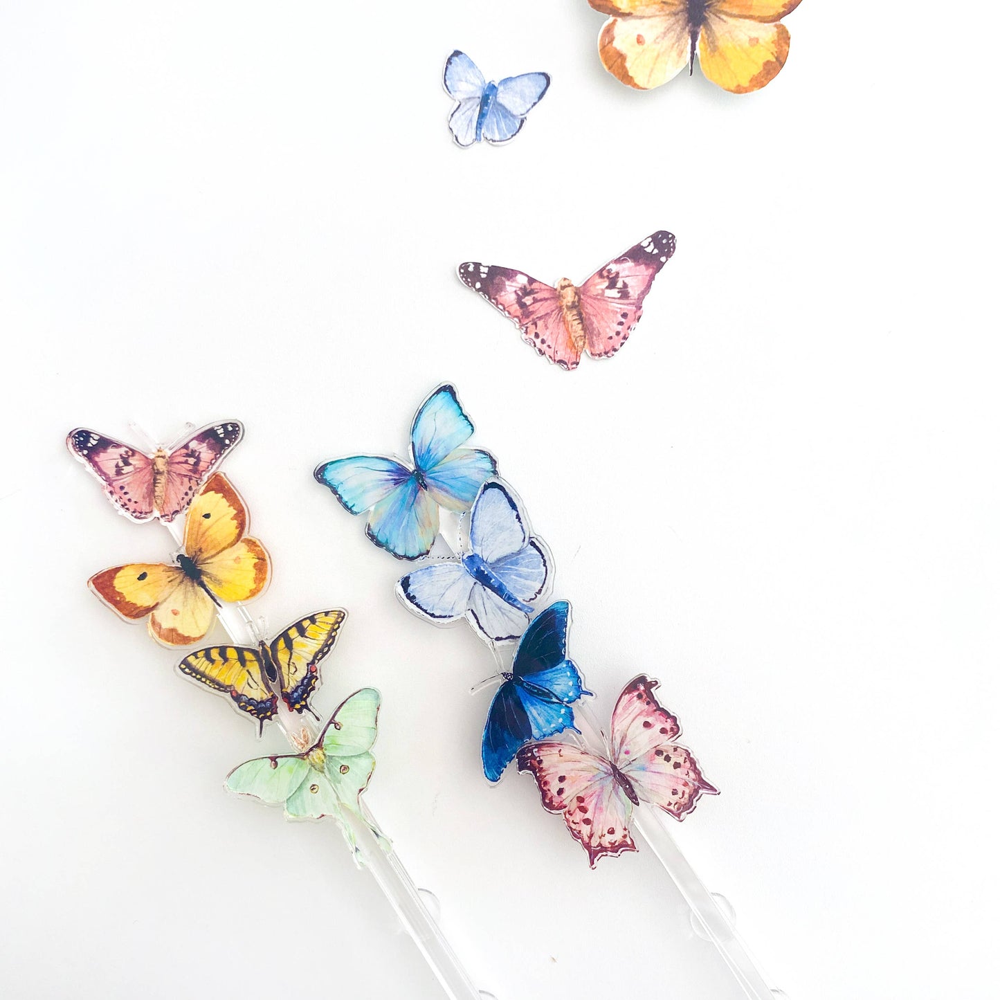 Rainbow Butterflies Acrylic Stir Sticks