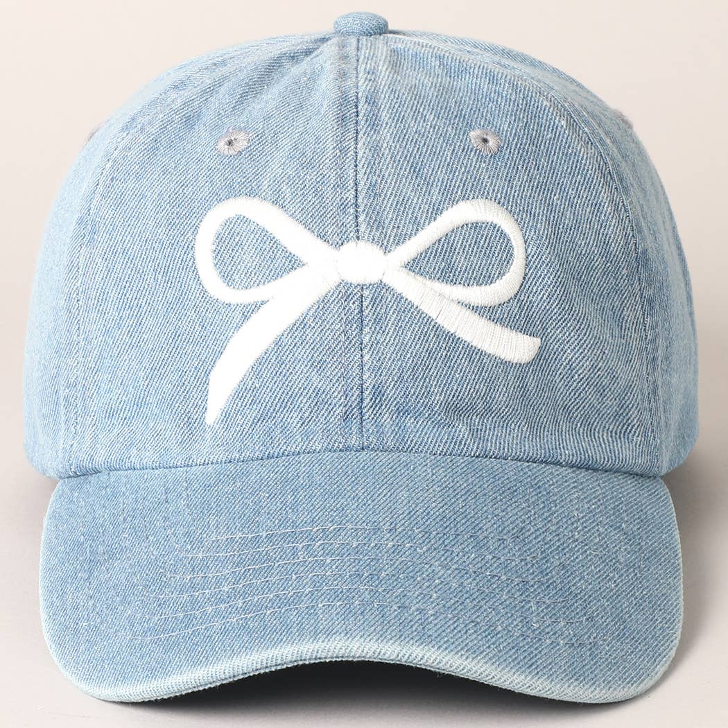 Bow Embroidered Cap