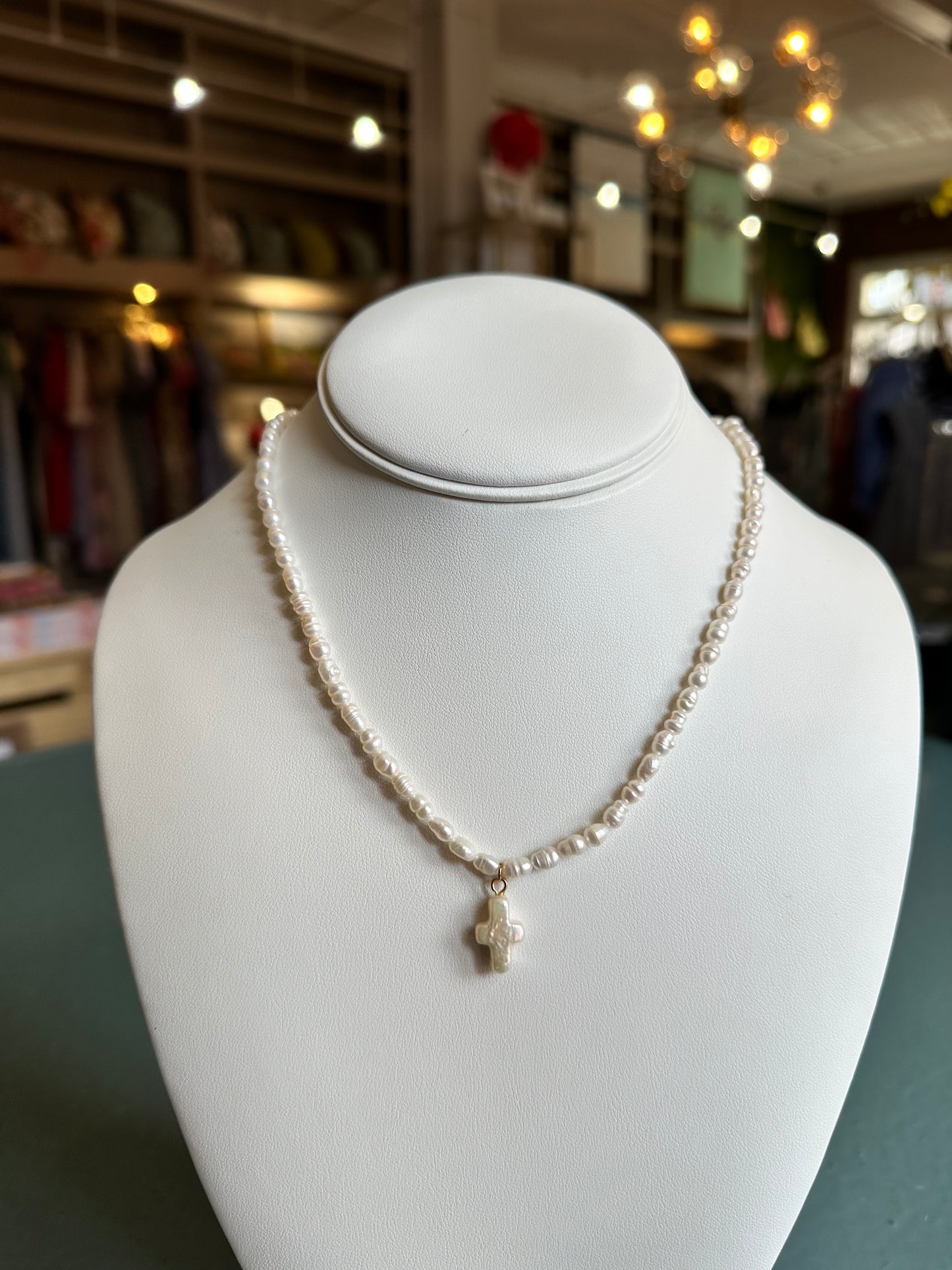 Pearl Cross Necklace