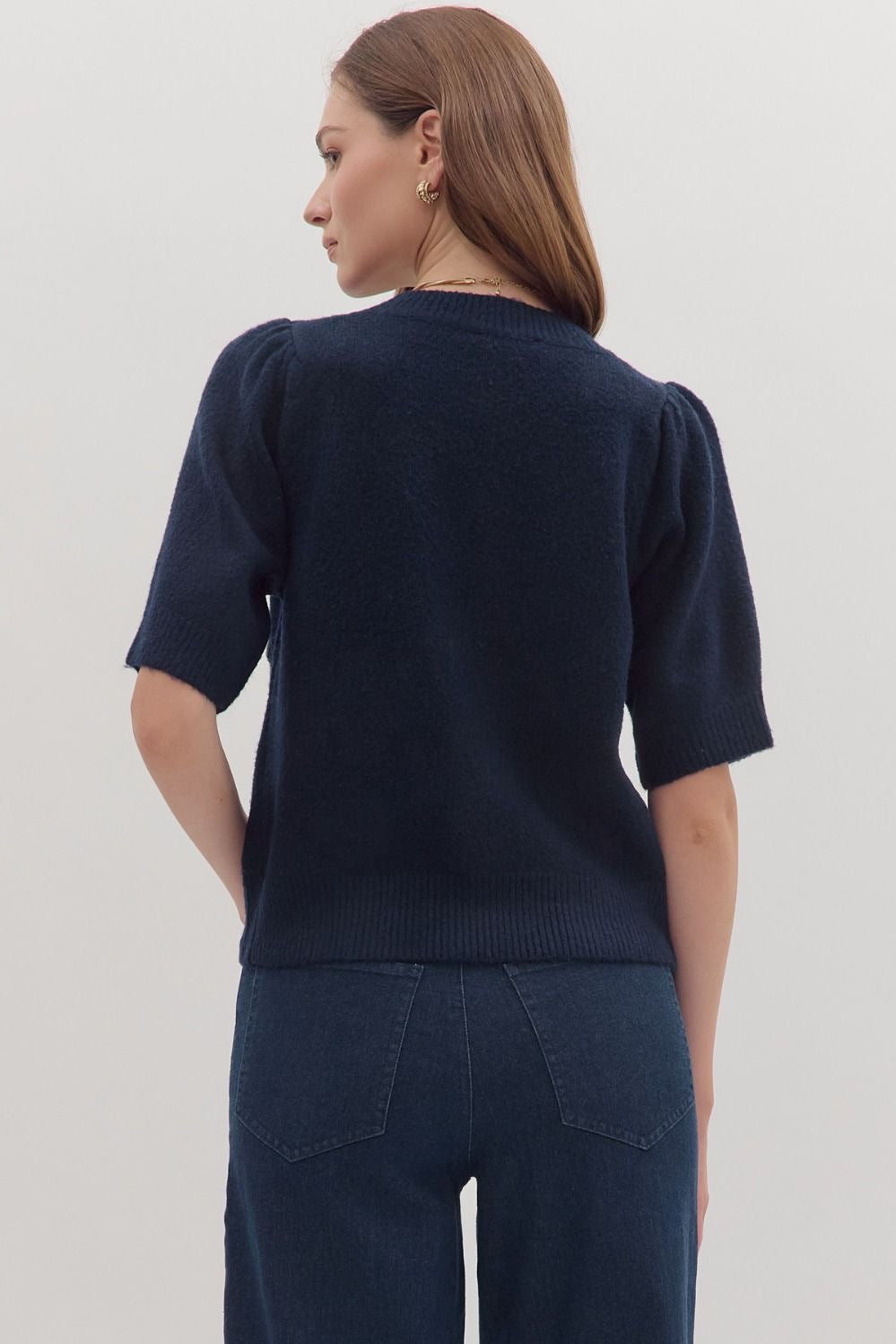 Navy Floral Sweater