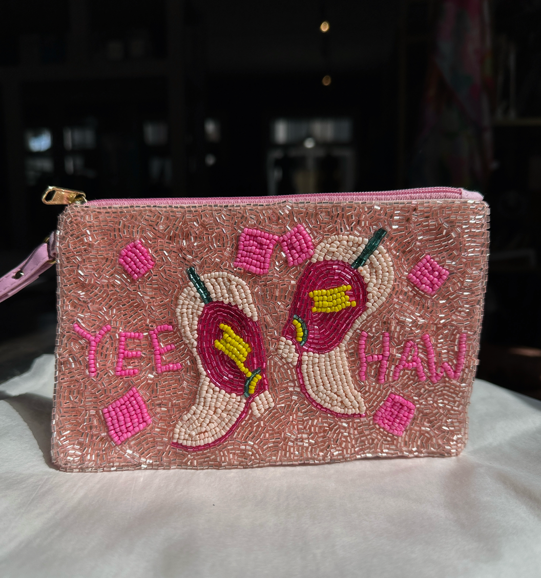 "Yeehaw" Beaded Pouch