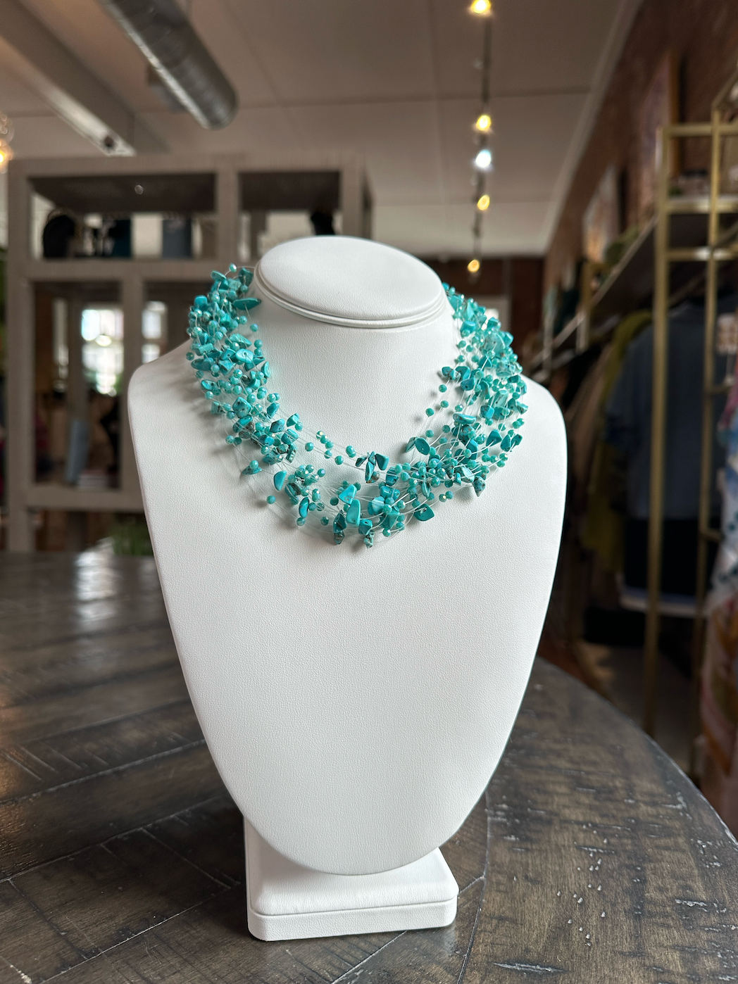 Turquoise Thread Necklace