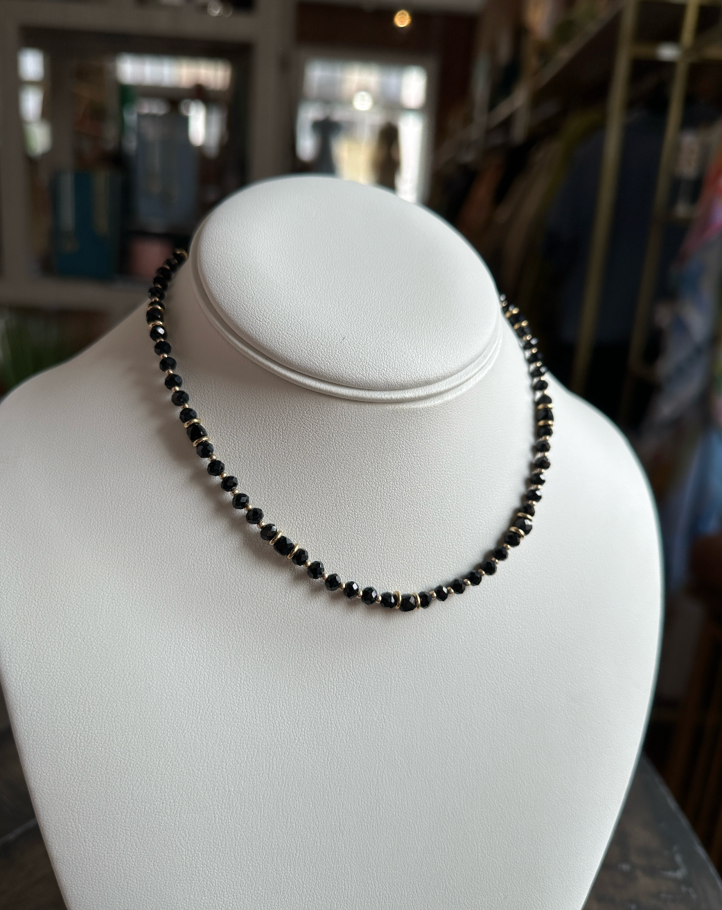 Black Beaded Necklace