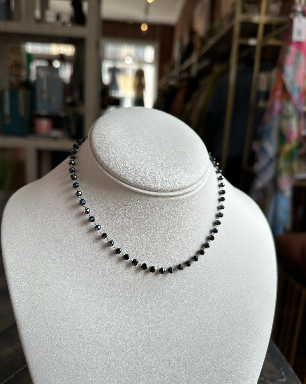 Navy Beaded Necklace