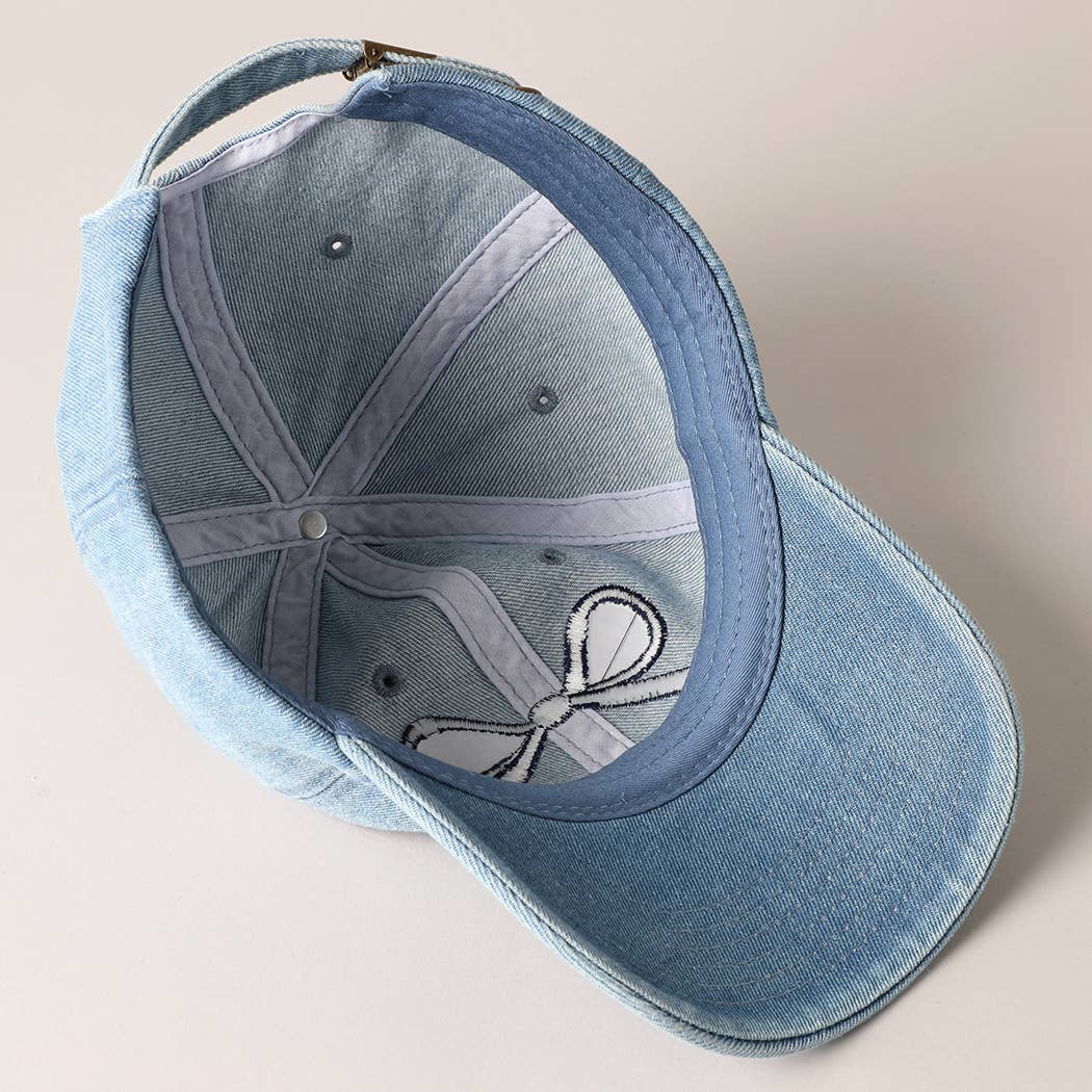 Bow Embroidered Cap