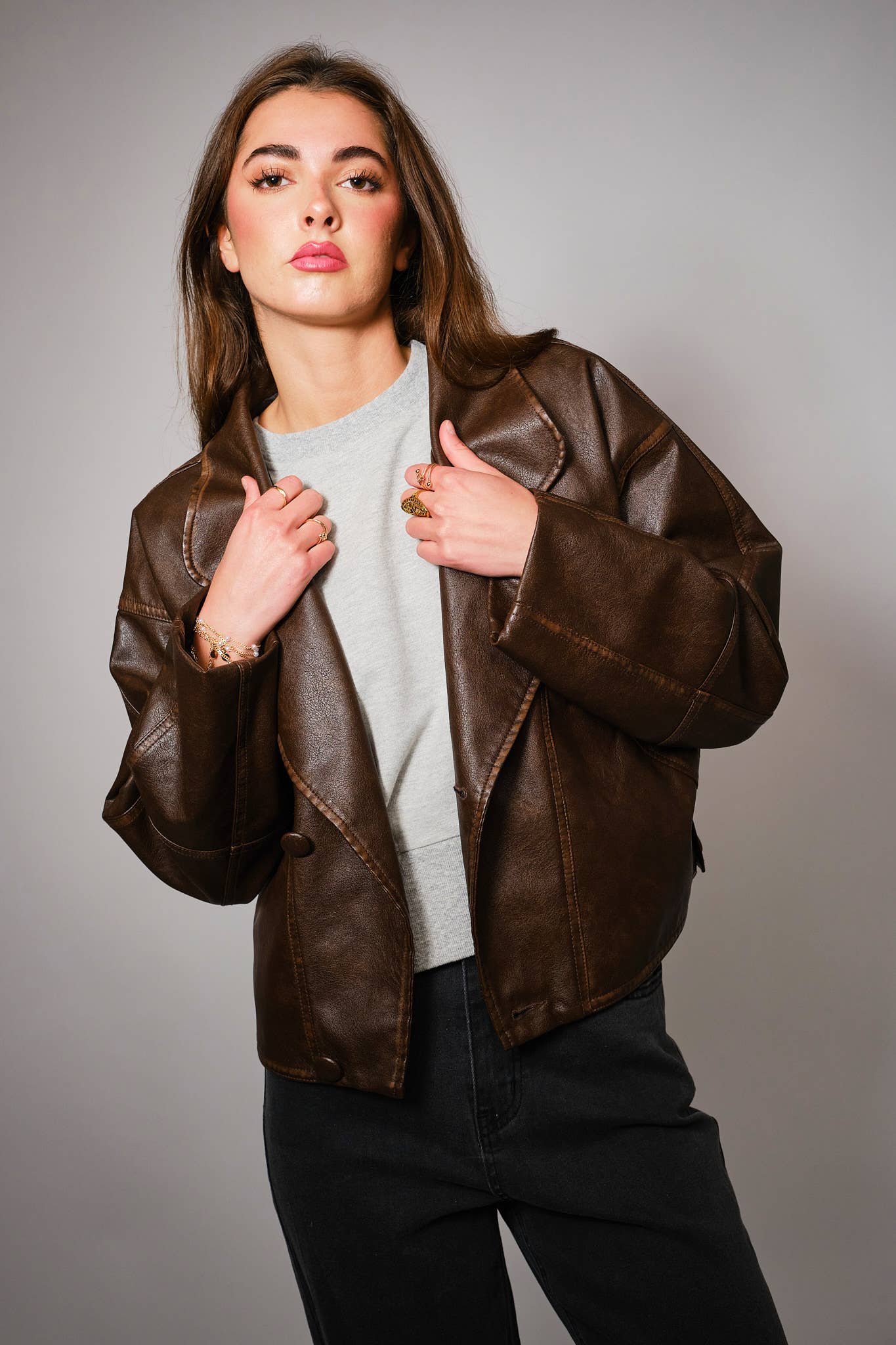 Oversized Leather Jacket