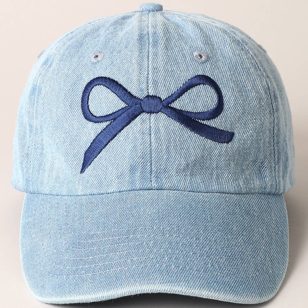 Bow Embroidered Cap