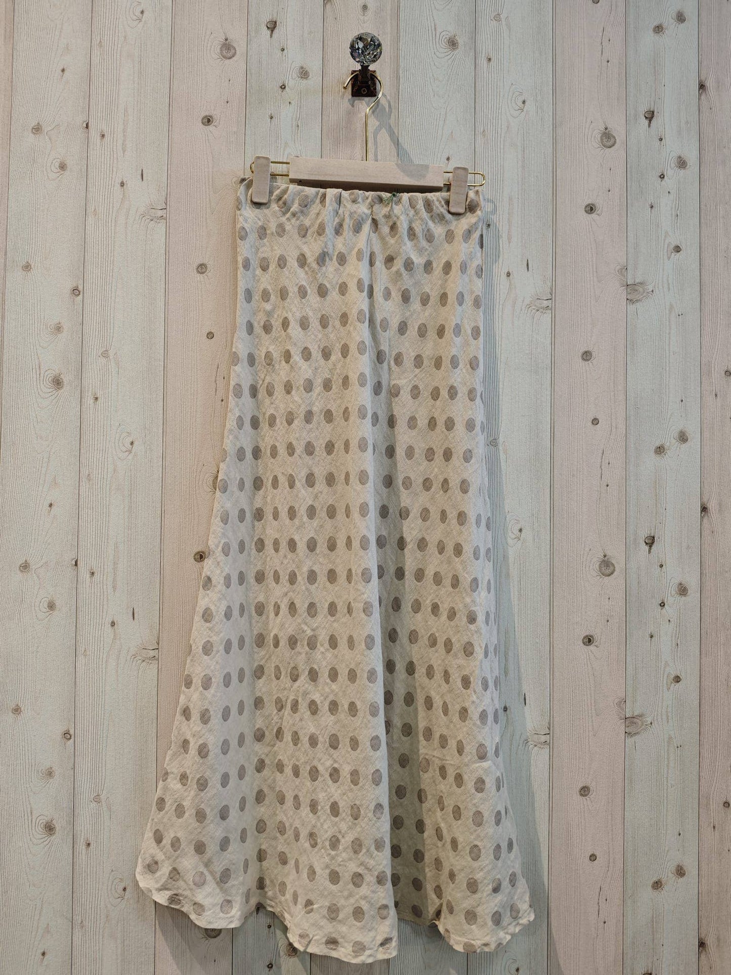 Linen Polka Dot Skirt