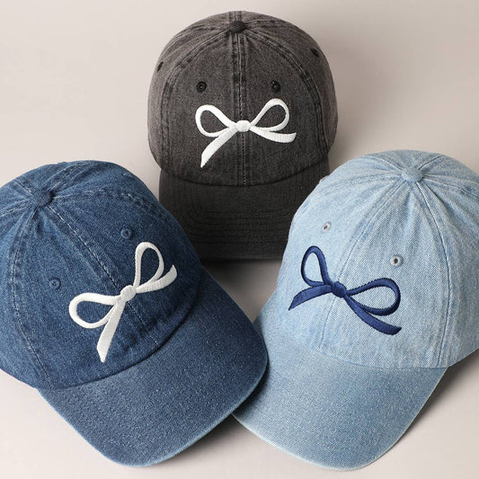 Bow Embroidered Cap