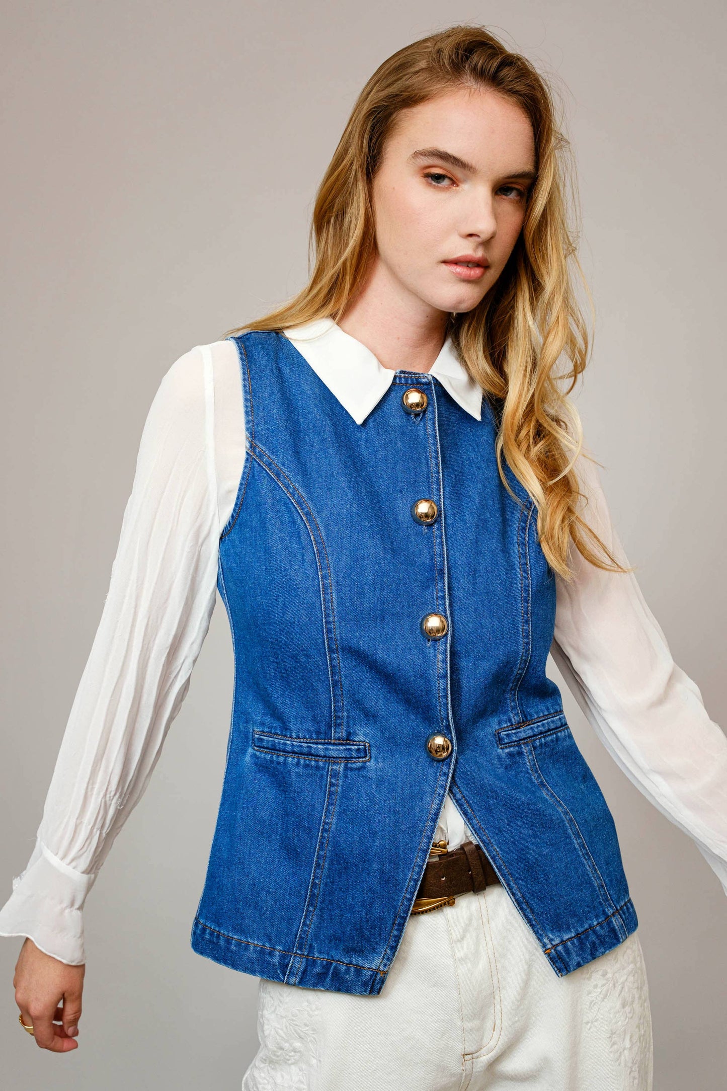 Wildflower Denim Vest