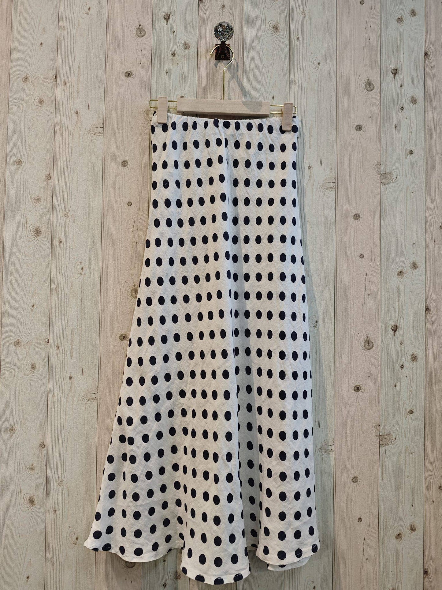 Linen Polka Dot Skirt