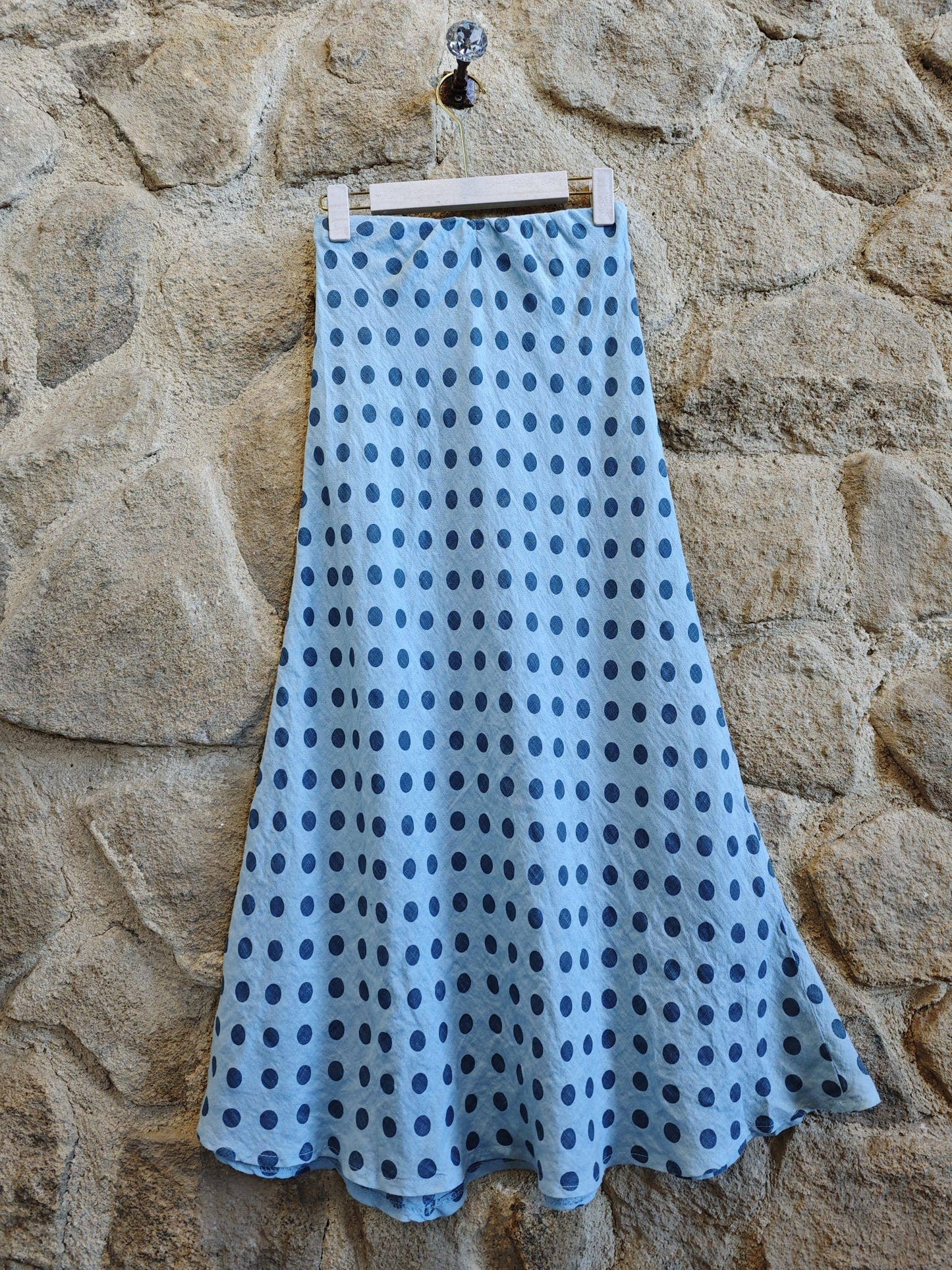 Linen Polka Dot Skirt