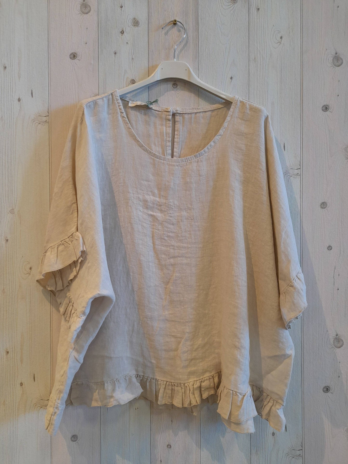 Linen Ruffle Blouse