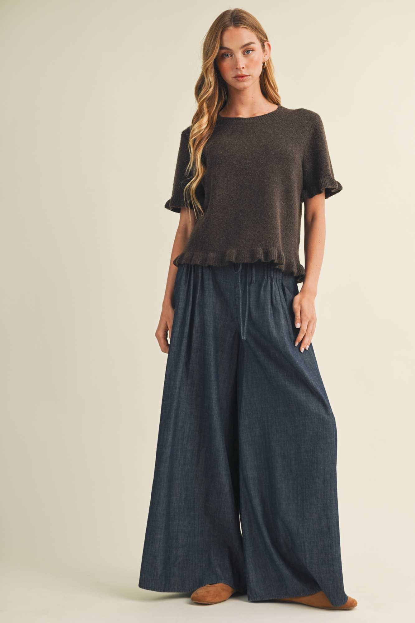 Ruffle Trim Pullover