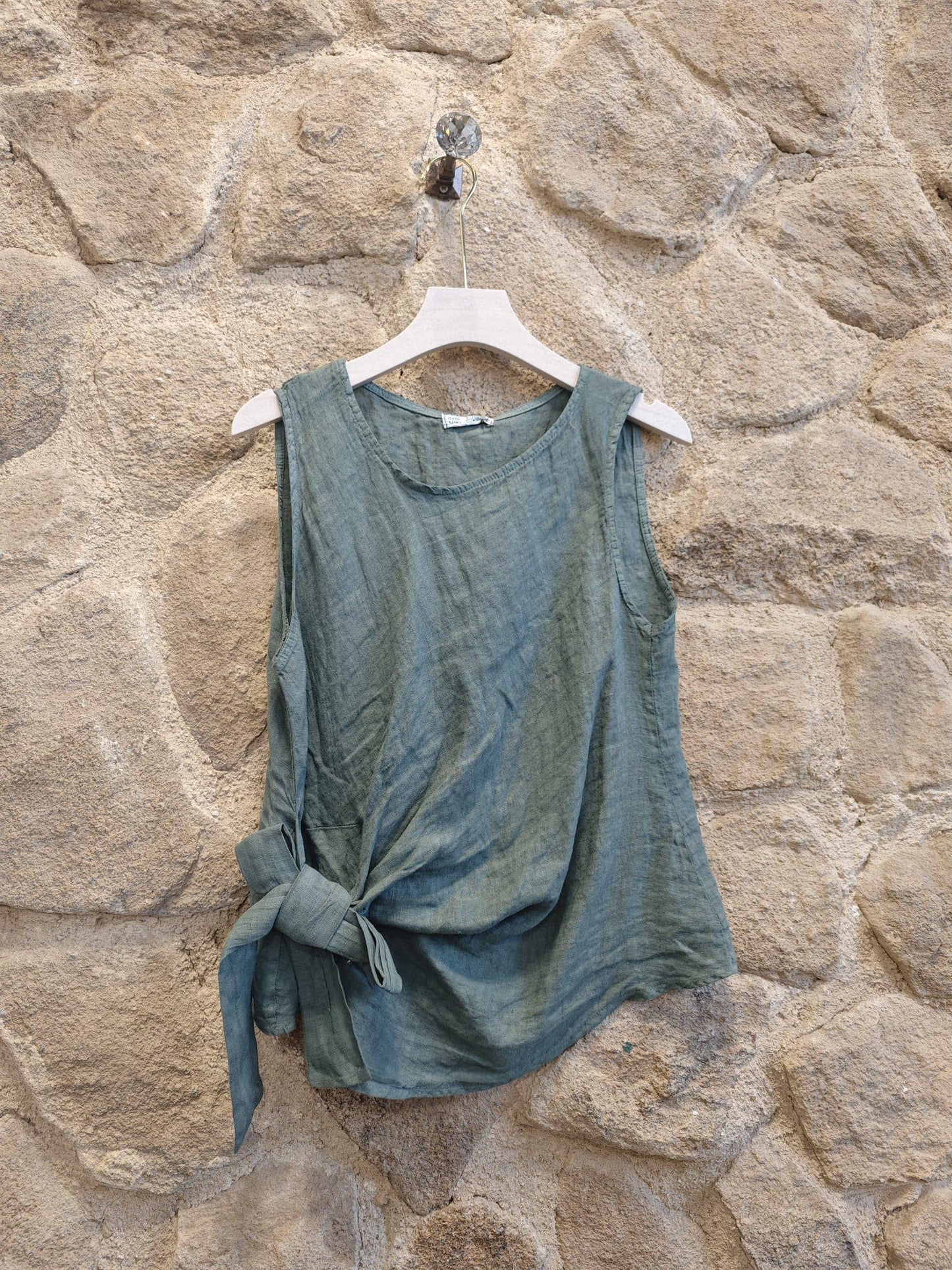 Linen Bow-Tie Blouse