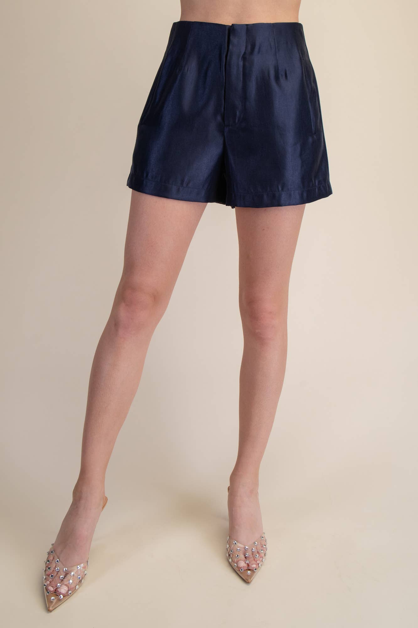 High Waist Glossy Shorts