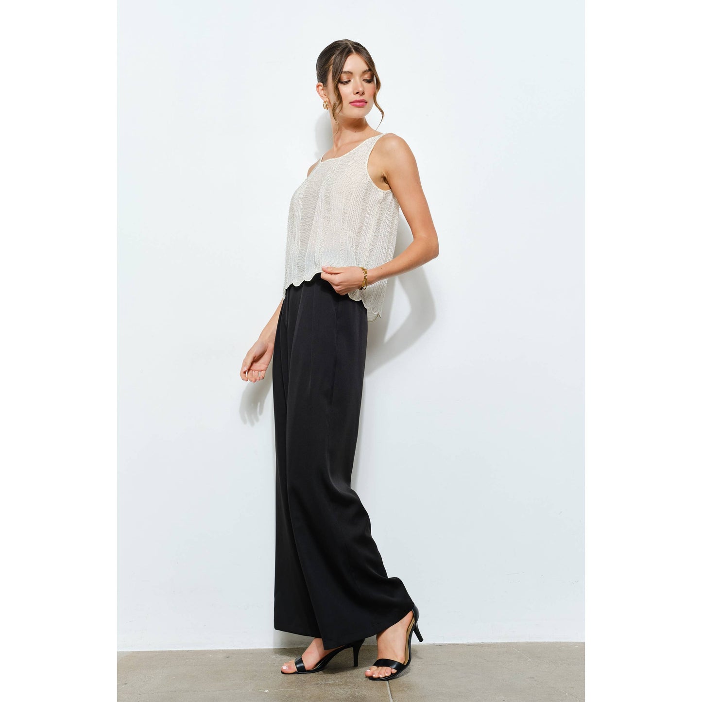 Beaded Scallop Hem Top
