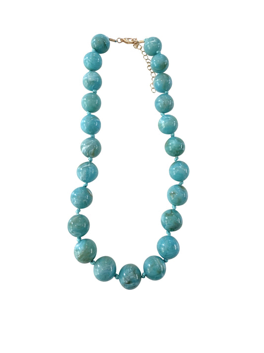 Chunky Beaded Necklace - Turquoise