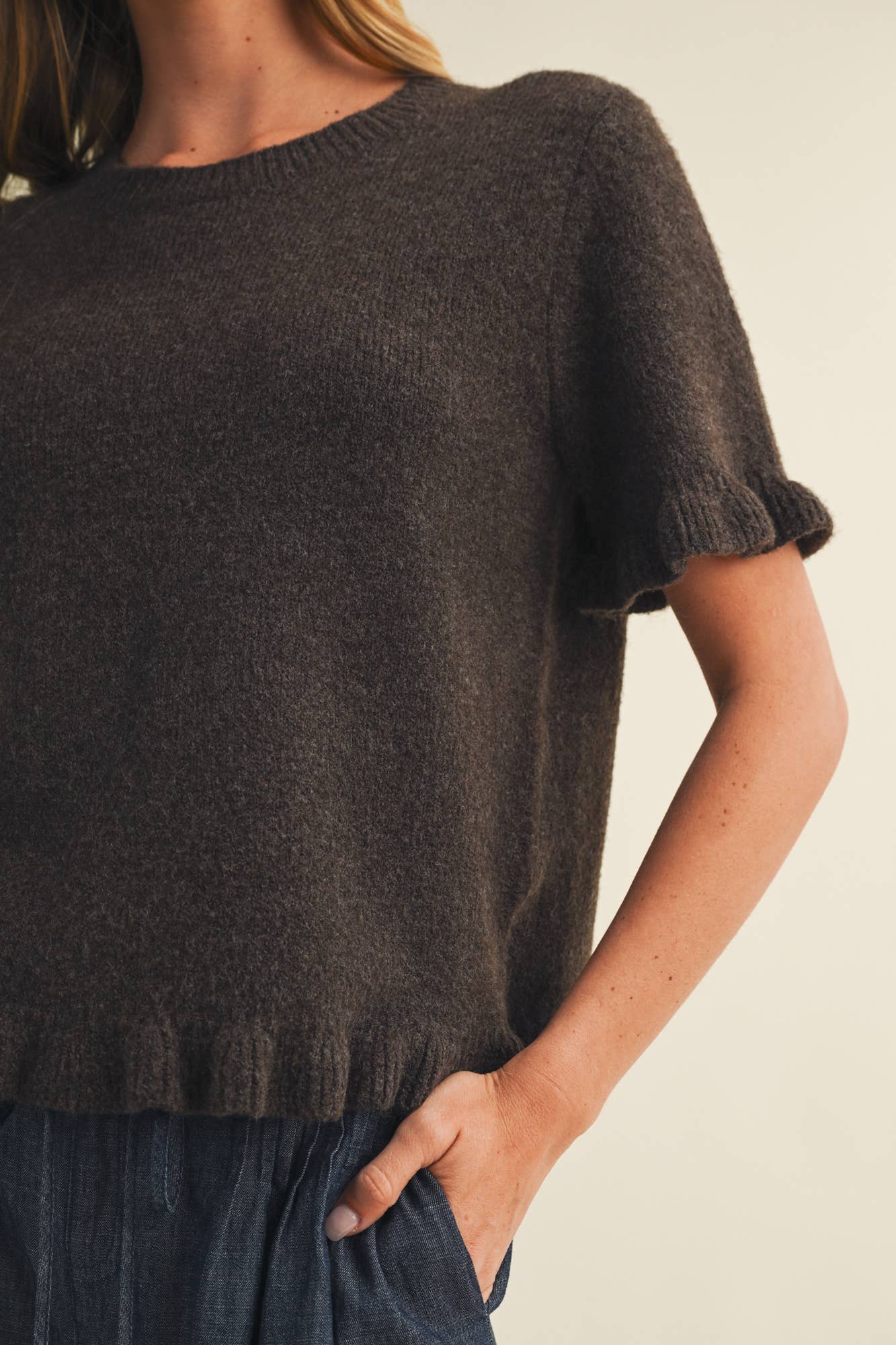 Ruffle Trim Pullover