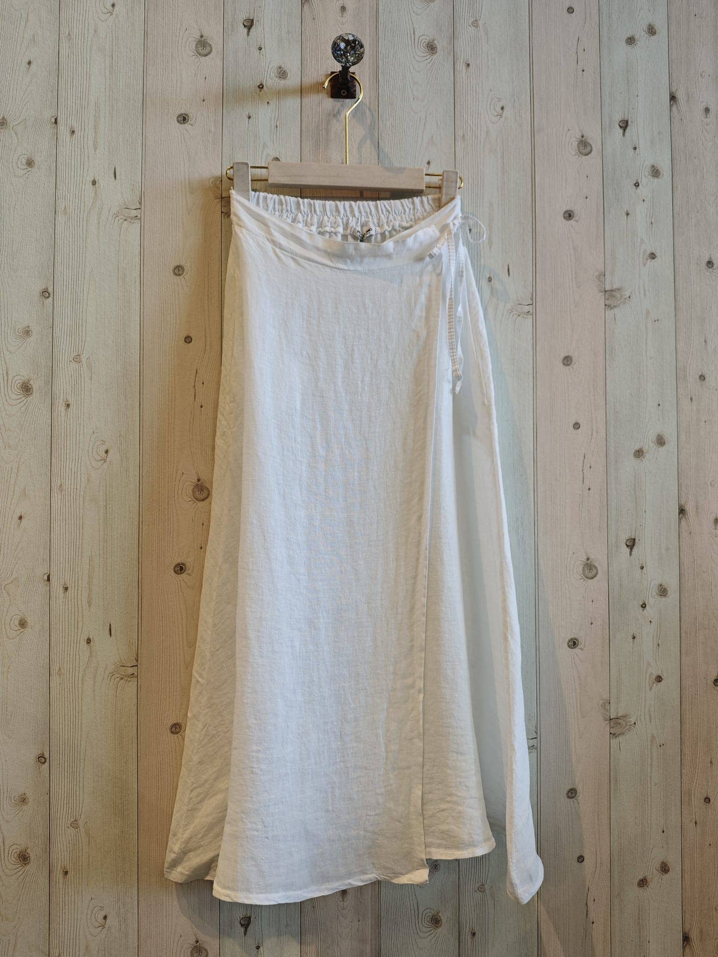 White Linen Wrap Skirt