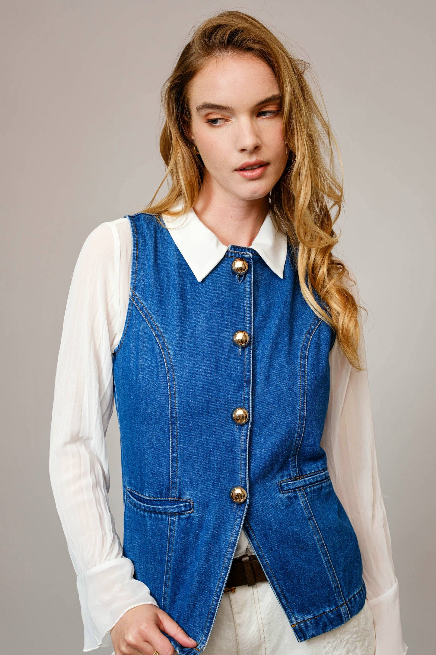 Wildflower Denim Vest