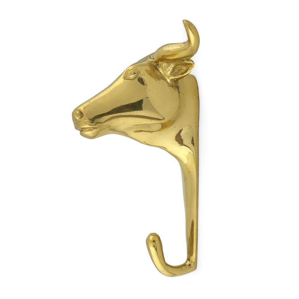 Bull Head Brass Hook