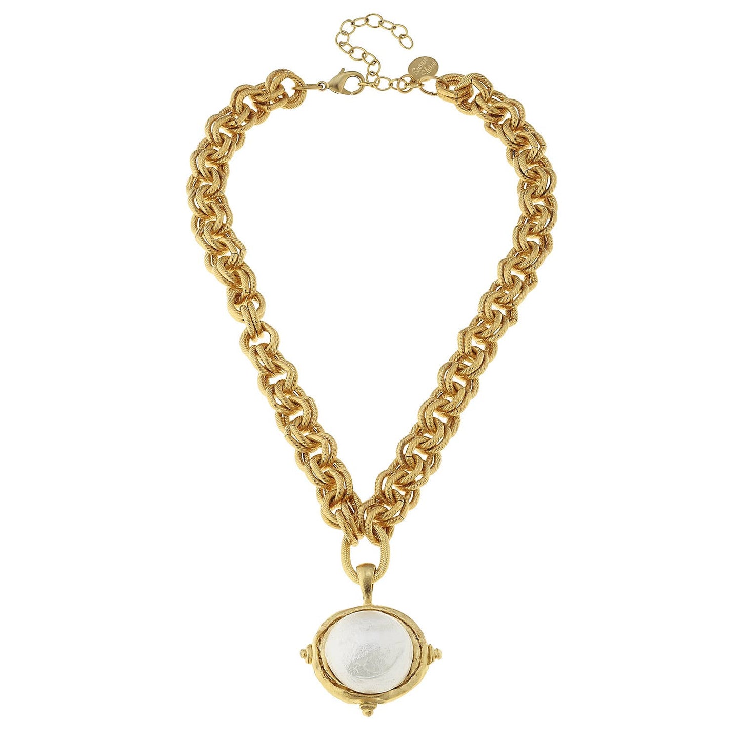 Gold Chain Necklace with Cotton Pearl