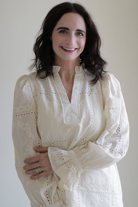 Porcelain Eyelet Blouse