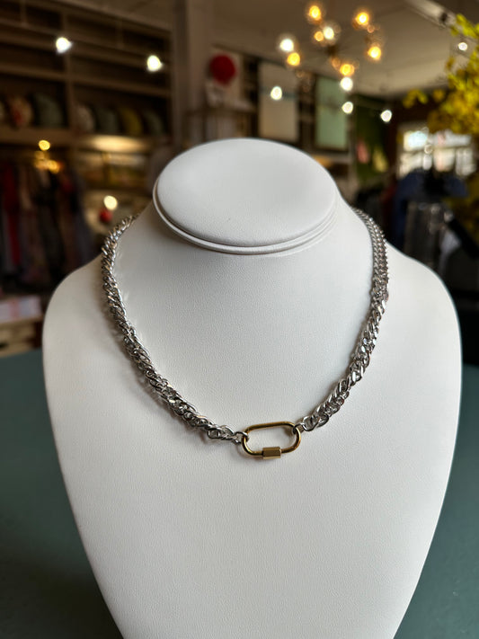 Two-Tone Carabiner Necklace