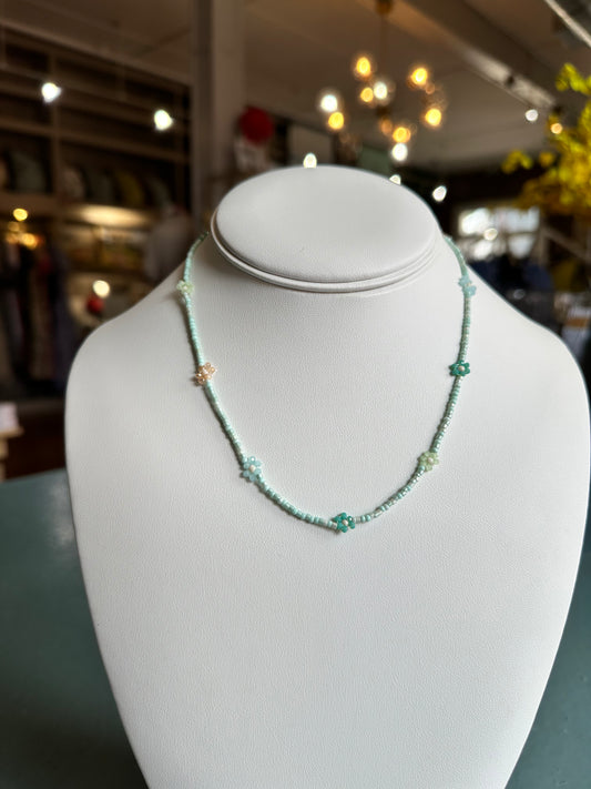 Teal Blossom Necklace