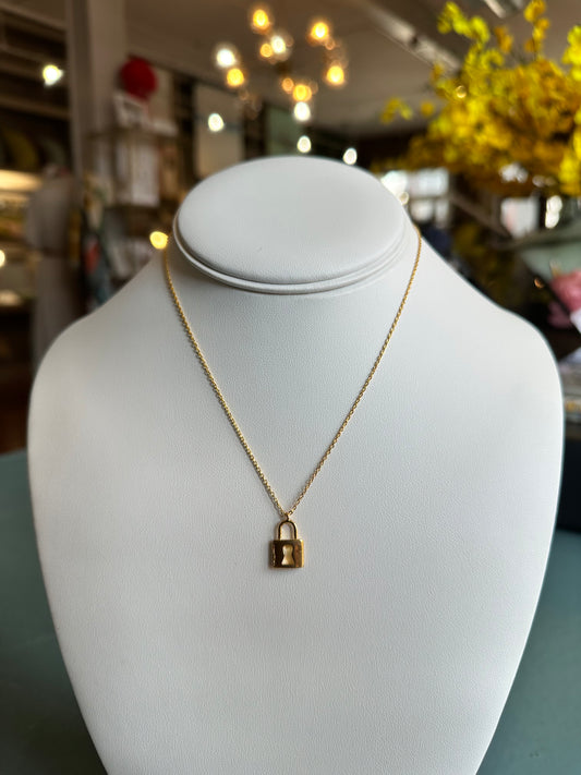 Gold Lock Necklace