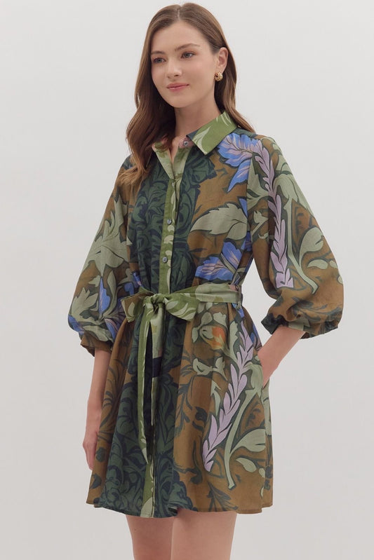Olive Bloom Dress