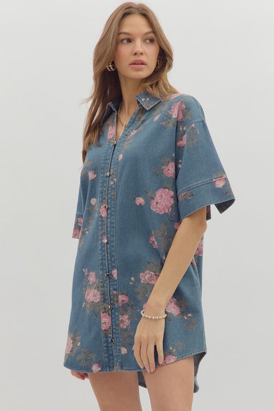 Meadow Blues Mini Dress