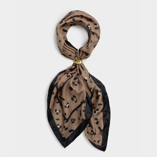 Satin Leopard Scarf