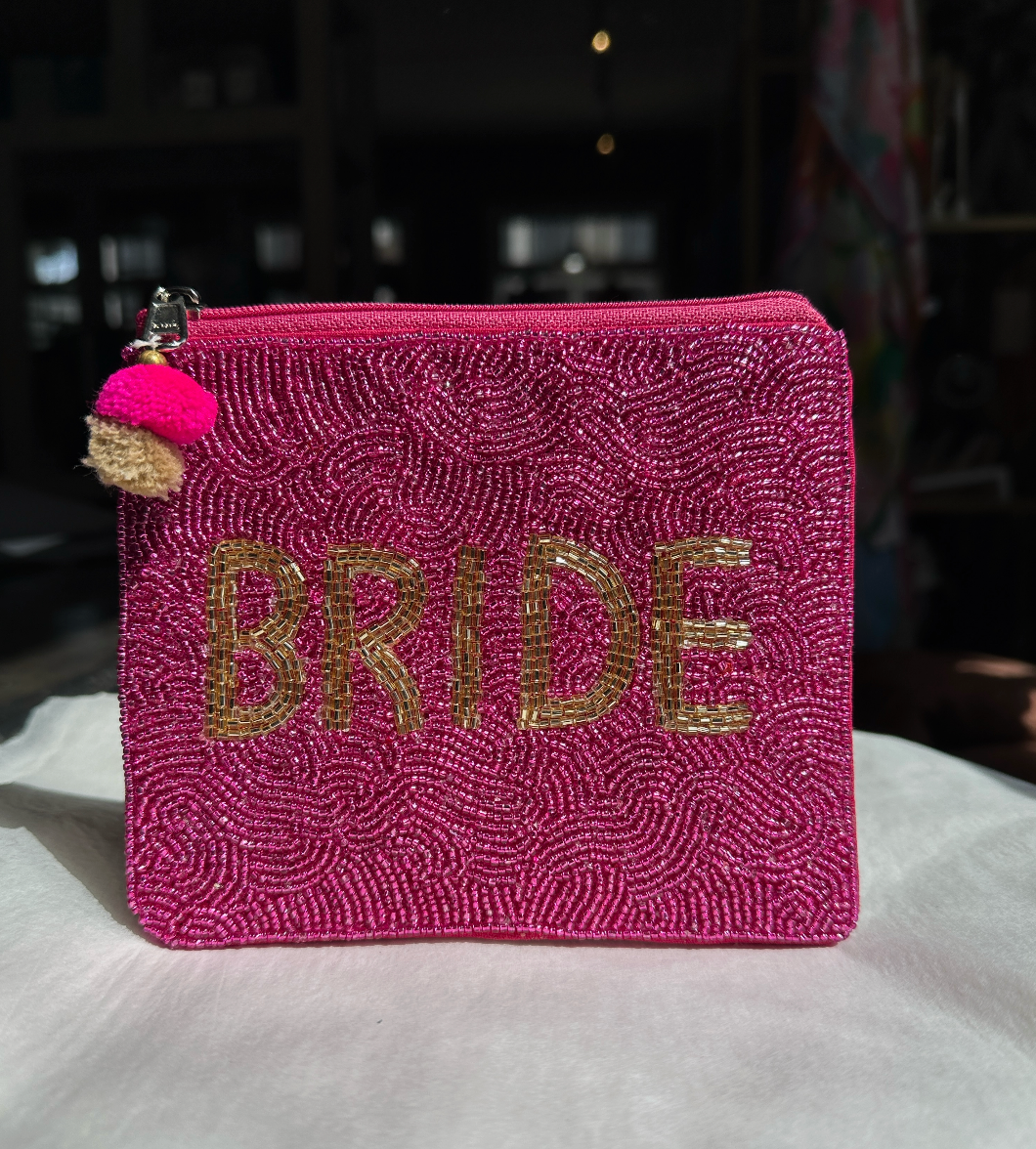 "Bride" Beaded Pouch