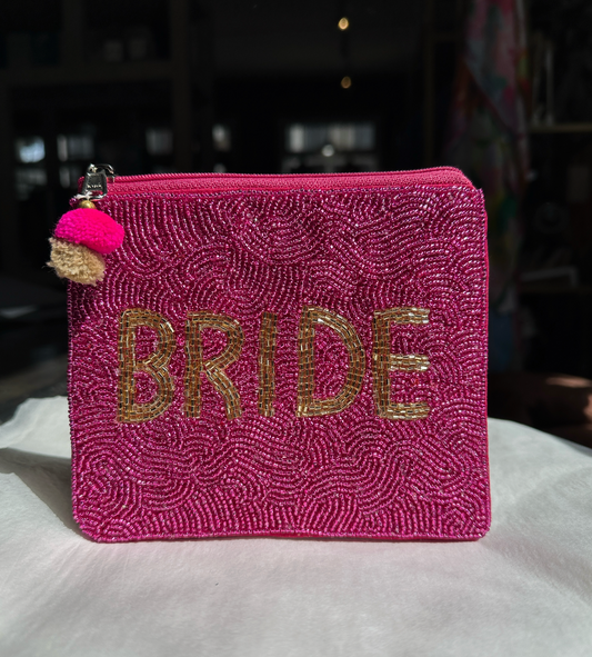 "Bride" Beaded Pouch