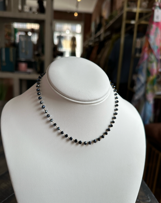 Navy Beaded Necklace