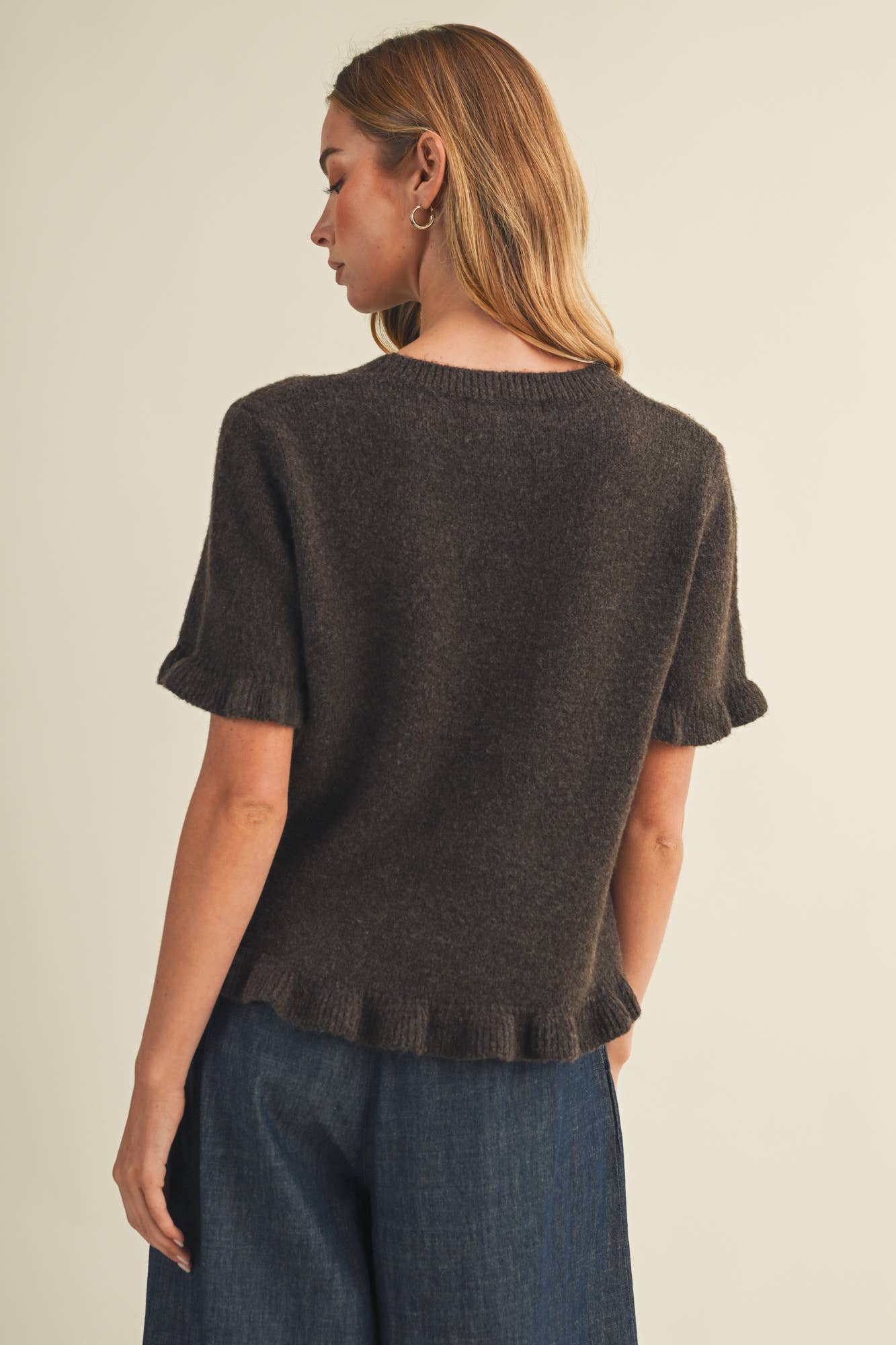 Ruffle Trim Pullover