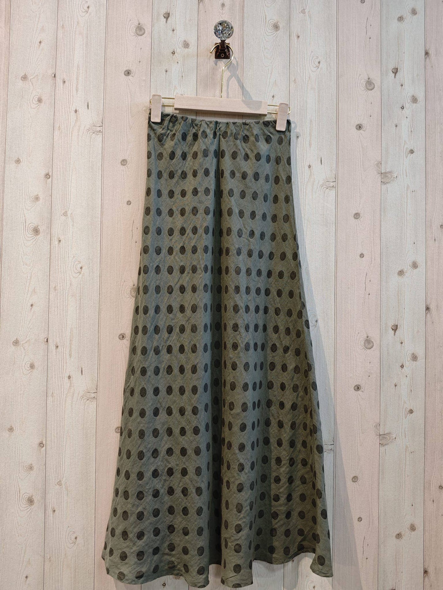 Linen Polka Dot Skirt