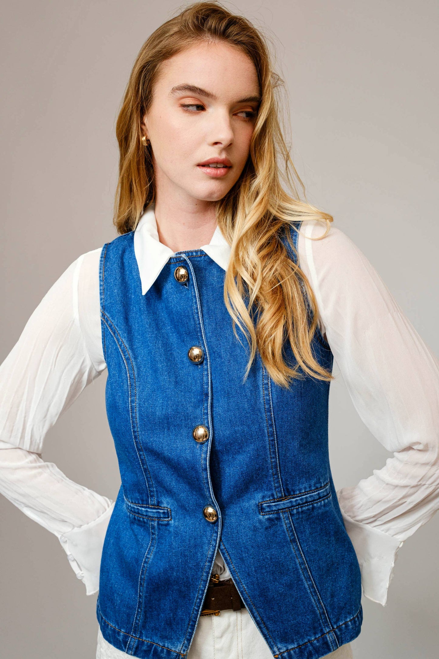 Wildflower Denim Vest