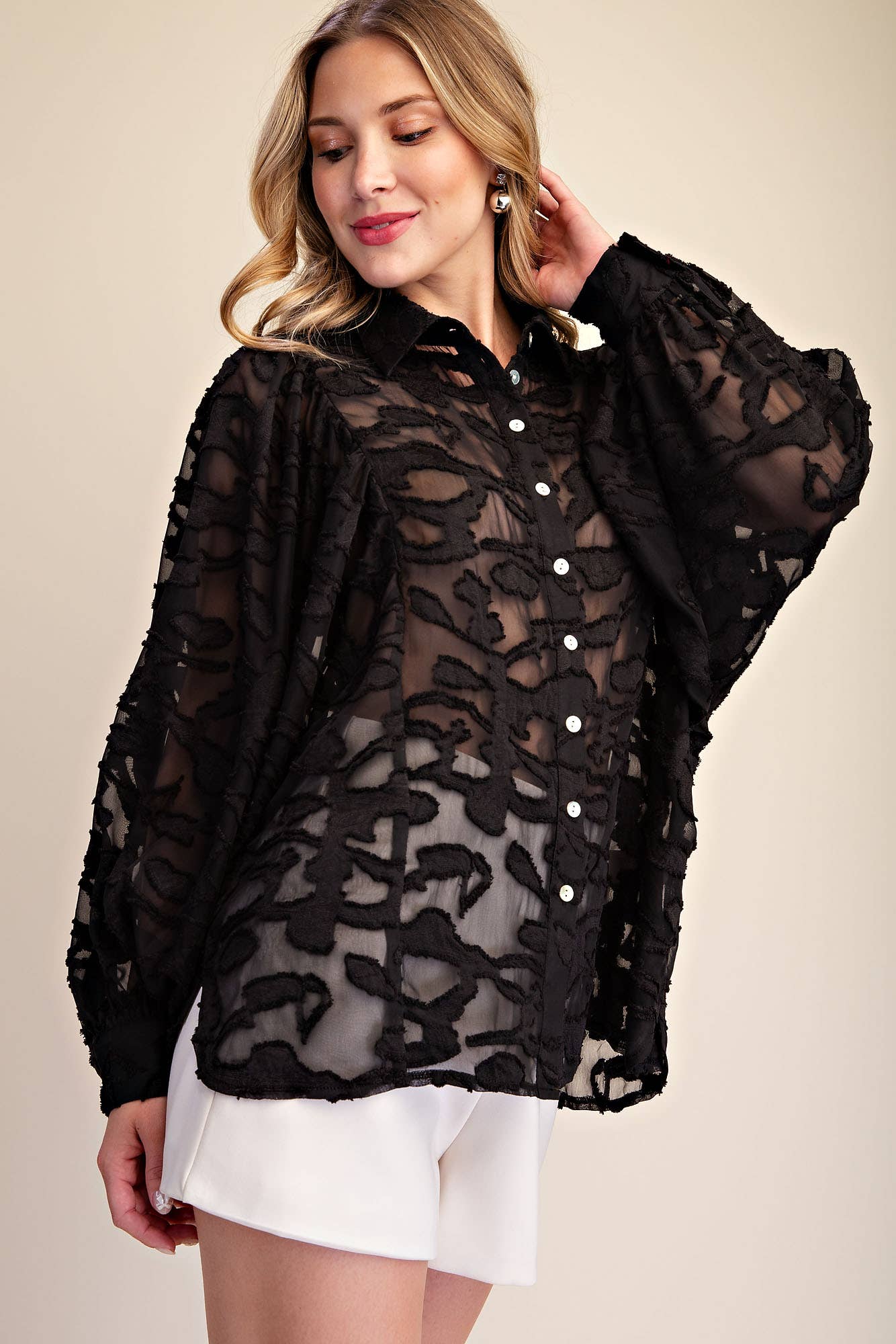 Oversized Sheer Long Sleeve