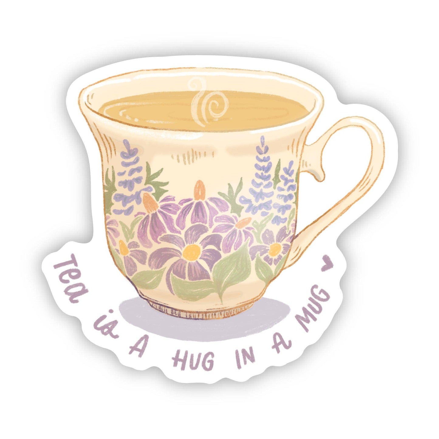 "Tea is a hug in a mug" Sticker