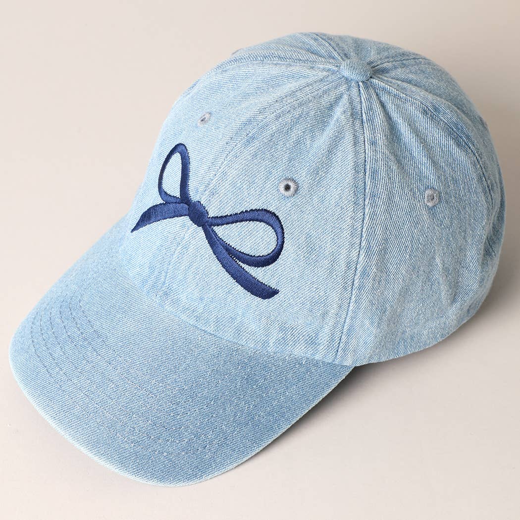 Bow Embroidered Cap