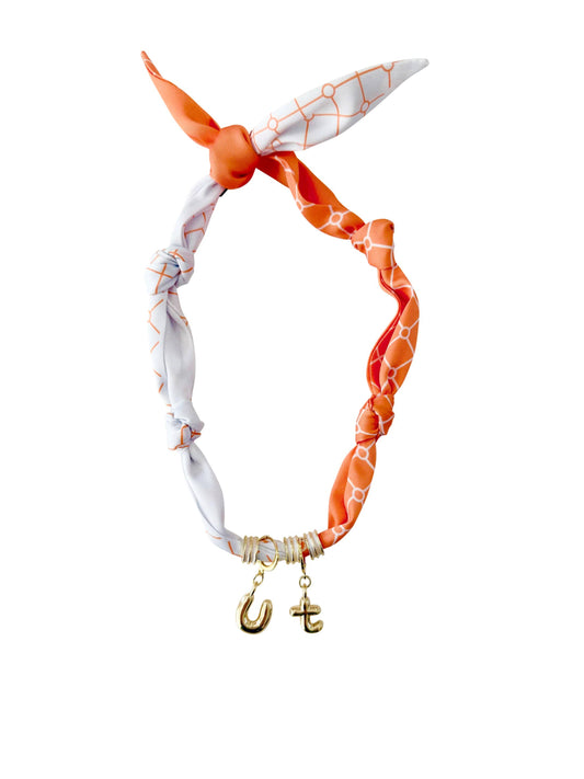 UT Bubble Letter Scarf Necklace