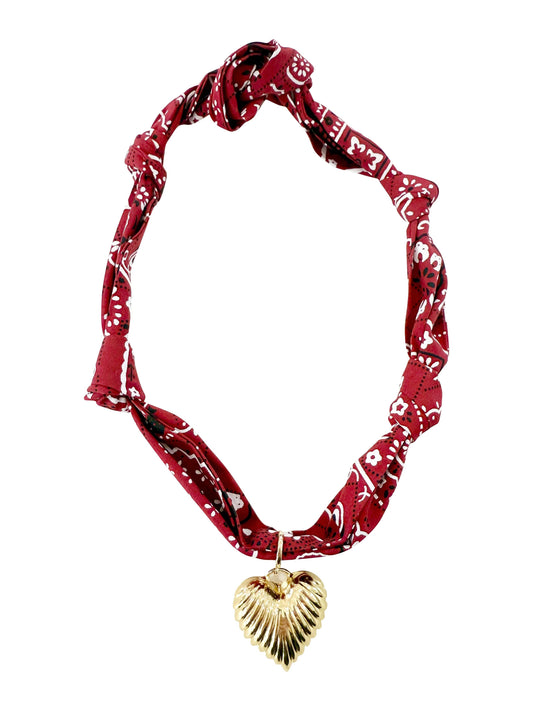Pearl Heart Scarf Necklace